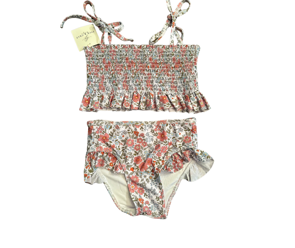 GIRLS TWO PIECE FLORAL SWIM