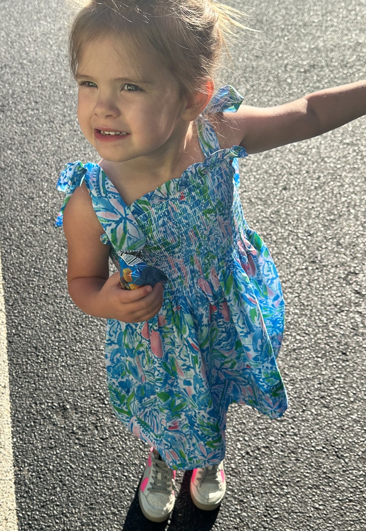 GIRL PREP SHOULDER TIE DRESS