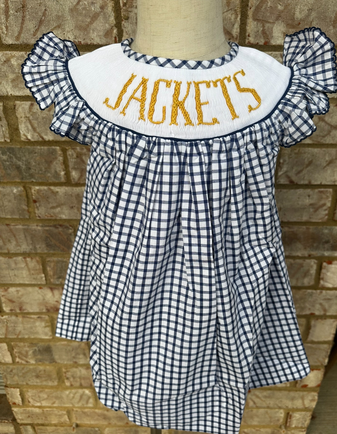 SMOCKED JACKETS BISHOP DRESS