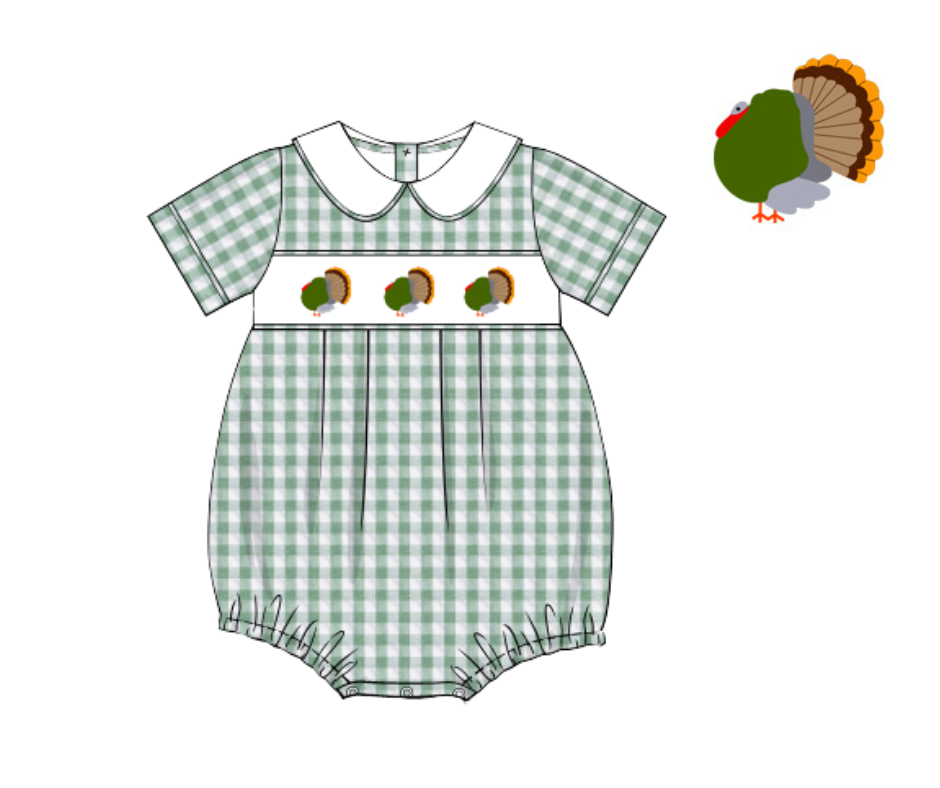 GREEN GINGHAM TURKEY BUBBLE