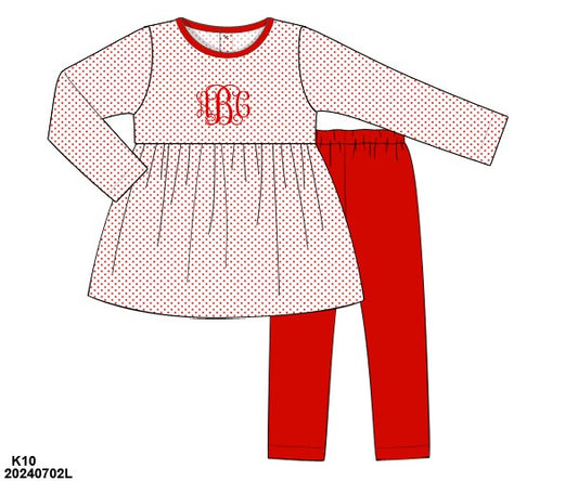 RED BITTY DOT KNIT SET