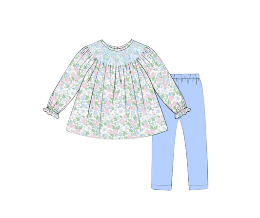 FLORAL GEOMETRIC LEGGING SET
