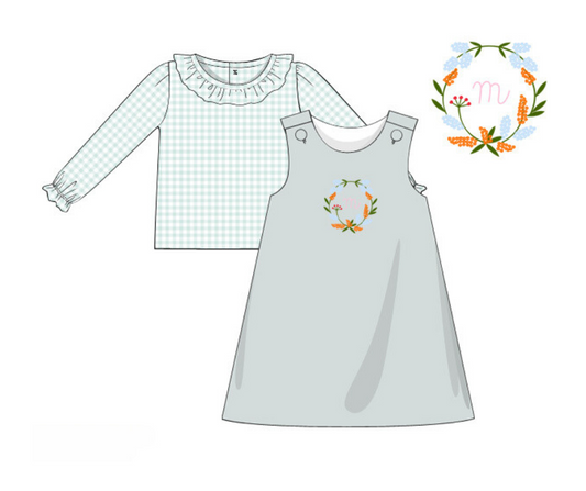 SAGE WREATH JUMPER DRESS