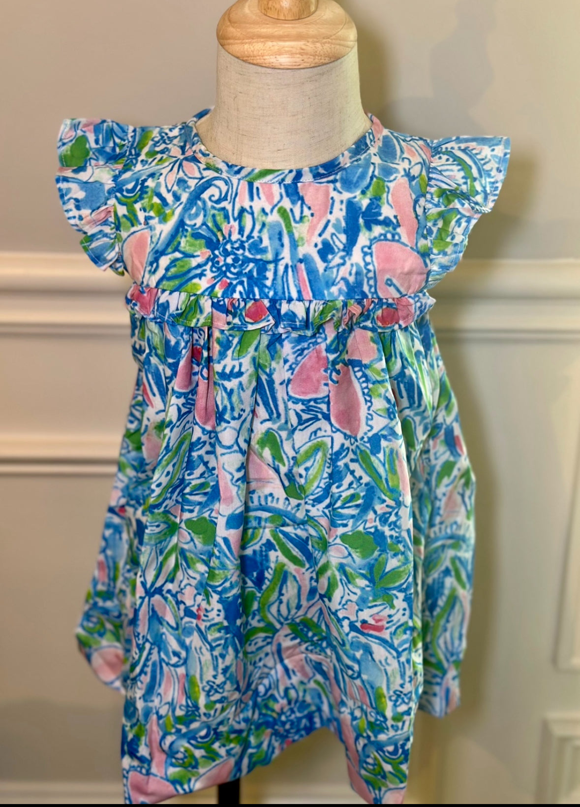 GIRL PREP FLUTTER SLEEVE DRESS