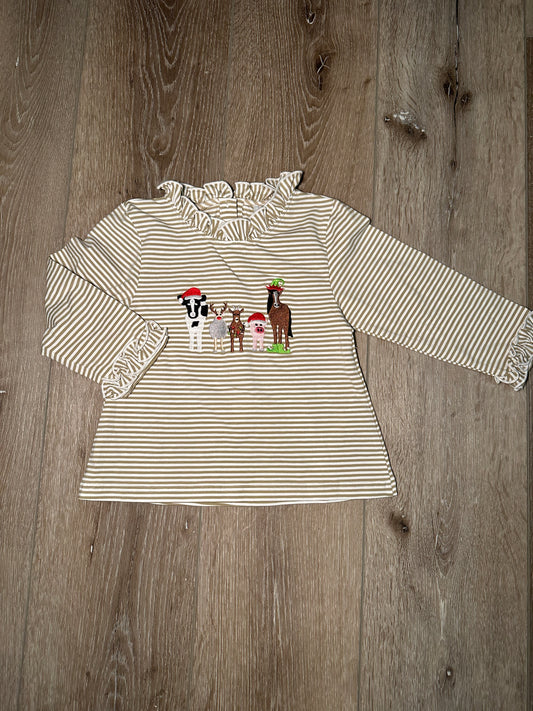 GIRLS FARM CHRISTMAS SHIRT