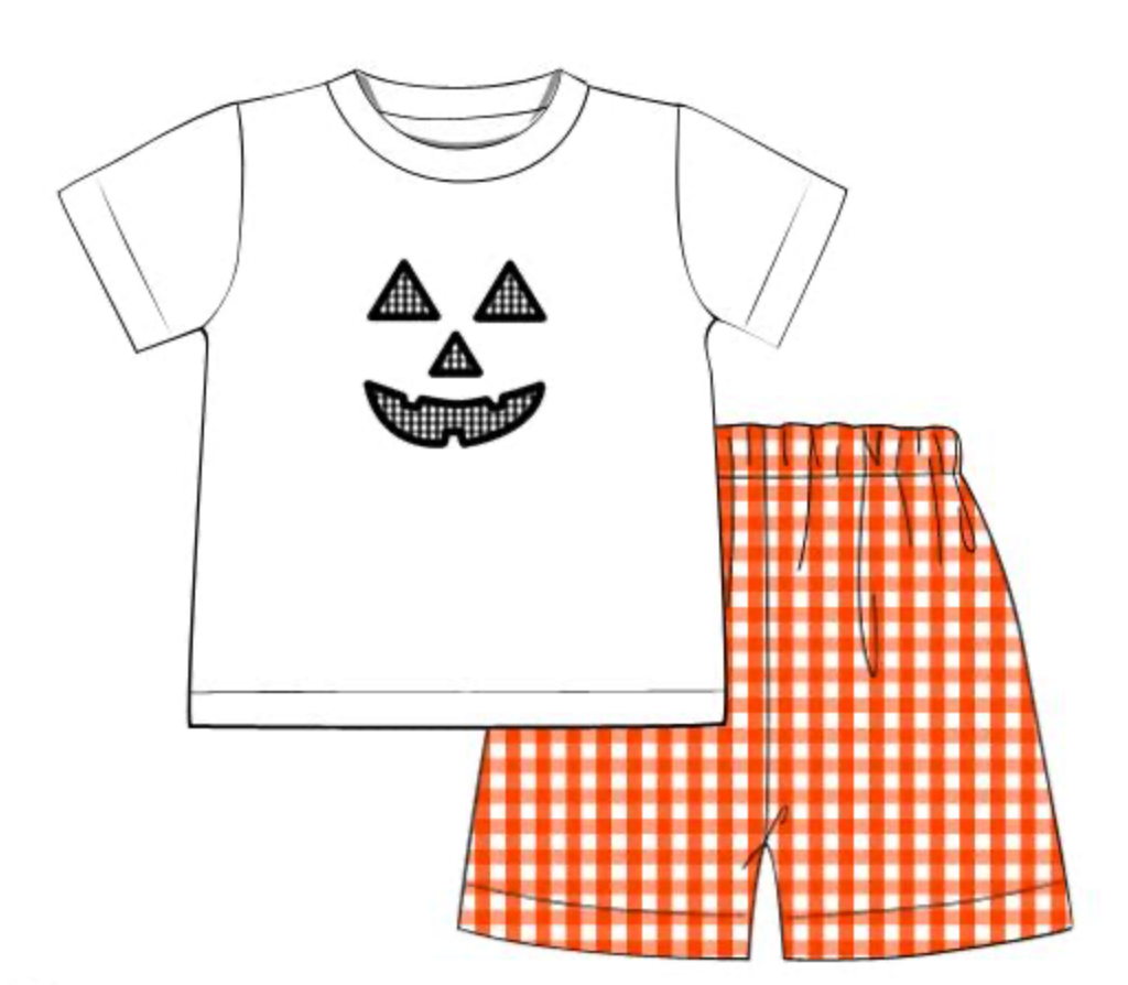 ORANGE PUMPKIN SHORT SET