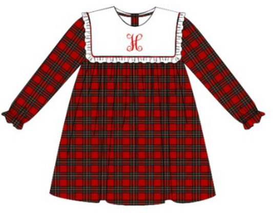 PLAID BIB DRESS