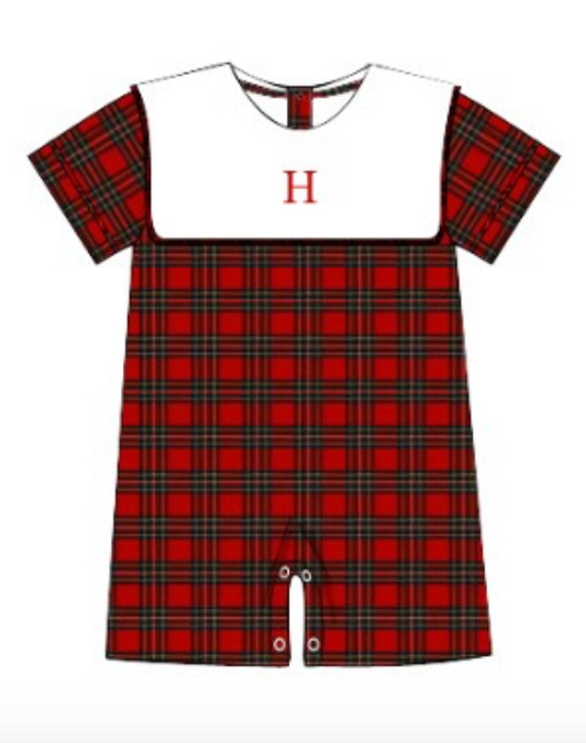 PLAID BOY ROMPER