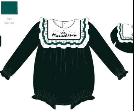 NATIVITY VELVET RUFFLE BUBBLE