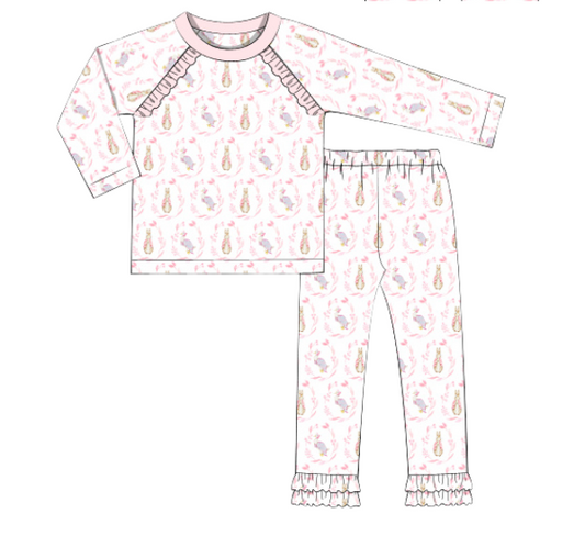 PINK PETER RABBIT 2 PIECE PAJAMAS